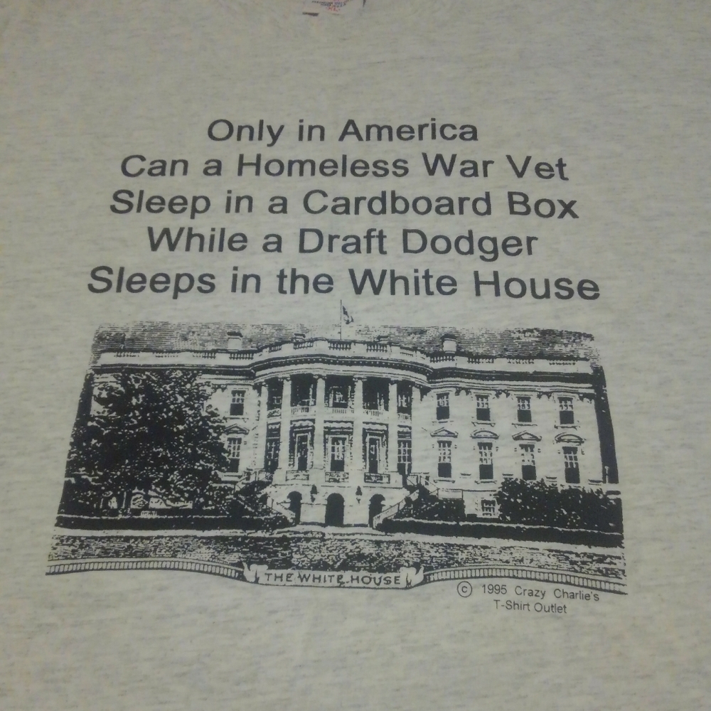 Vtg 1995 🔥 Only In America Shirt 90s Vintage XL Corruption Politics Homeless